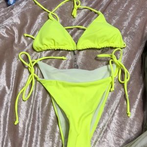 neon yellow bikini set